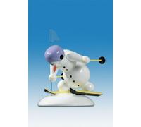 Figura de madera, muñeco de nieve esquiador de slalom alpino, altura 6,5 cm. Producto nuevo