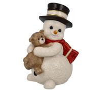 Figura de muñeco de nieve de porcelana, con una altura de 12 cm, ideal para abrazar