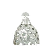 Figura de una menina con Falda de Mariposas de Resina en Plateado 16x9x18cm