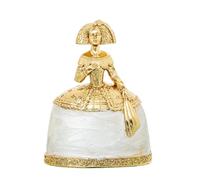 Figura de una menina de Resina y nacar en Dorado y Blanco 11x5,5x15cm