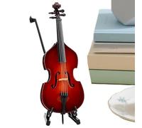 Figura de violonchelo de madera - Modelo mini instrumento de 14,6 cm, escultura decorativa | Expositor de musicales, decoración de salón, dormitorio, armario de oficina, opción de regalo ar