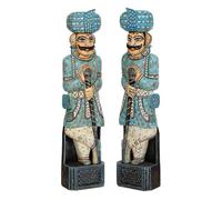 Figura decoración de madera set de 2 piezas multicolor, 30x18x124h cm