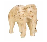 Figura decorativa alexandra house living blanco madera de mango elefante 11 x 24 x 24 cm