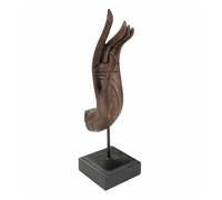 Figura decorativa alexandra house living marrón negro metal poliresina mano 12 x 43 x 17 cm