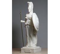 Figura decorativa de la diosa romana griega Atenea/Minerva hecha en alabastro de 24,5 cm