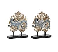 Figura Decorativa DKD Home Decor 14,5 x 4 x 18,5 cm Azul Turquesa Tropical Lagarto Decapé (2 Unidades)