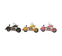 Figura Decorativa DKD Home Decor 28 x 10 x 16 cm Rosa Moto Verde Amarillo Vintage (3 Piezas)