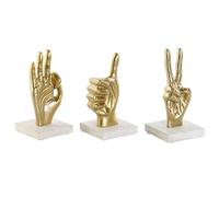Figura Decorativa DKD Home Decor Negro 10 x 10 x 20 cm Loft Manos (3 Unidades)