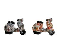 Figura Decorativa Home ESPRIT Multicolor Mediterráneo scooter 14 x 8 x 11 cm (2 Unidades)