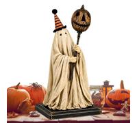 Figura Fantasma Vintage Resina, Espeluznante, Linda y Brillante | Decoraciones de Halloween con Bastón de Calabaza Brillante Para Repisa de Chimenea, Entrada, Sobremesa, Mesa, Oficina en el