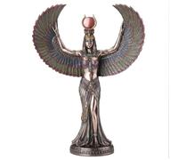 Figura Isis Diosa Egipcia Magia y Sabiduria Resina Dorada 34 cm