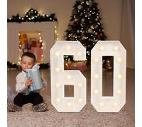 Figura luminosa de luces gigantes, decoración LED, números de letras luminosas, LED, lámpara 2000-3000K, para fiesta de cumpleaños, cumpleaños, decoración de boda