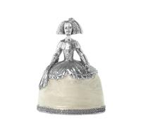 Figura menina 15cm resina plateada, nacar 11x6x15cm