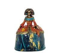 Figura menina 17cm resina multicolor 13x10x17cm