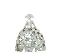 Figura menina 18cm resina plateada 16x9x18cm