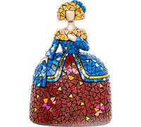 Figura menina 22cm resina mosaico colores 16x11x22cm