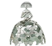 Figura menina 23cm resina plateada 20x10x23cm