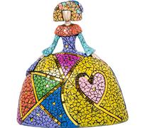 Figura menina 28cm resina mosaico colores 27x15x28cm
