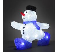 DEUBA® Muñeco de Nieve Acrílico LED 27x27x14cm Adorno Figura Decoración Iluminada Navideña Interior Exterior Protección IP44