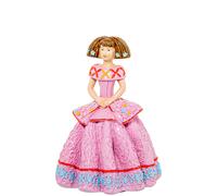 Figura resina menina rosa 11x11x15cm