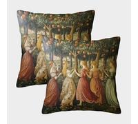 Figuras and Fruit Trees Estilo Italiano Funda De Almohada 50x50cm 2 Paquetes Sofá Cama Hogar Juego Al Aire Decorativo