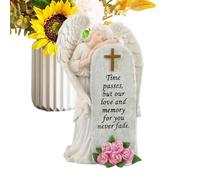Figuras de ángel para mujer, de escritorio de lápida | Estatua de ala de ángel para mesa de tocador, dormitorio, apartamento, mesita de noche, estantería, césped, dormitorio