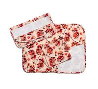 FILET - Juego de Desayuno para guardería de 3 Piezas de algodón para Bordar: Mantel Americano, servilleta y Bolsa Porta servilletas, Fabricado en Italia, fantasía Bomberos Fondo Beige