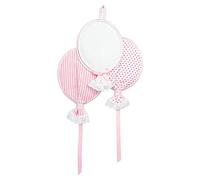 Filet - Lazo de nacimiento con globos | con encarte de tela Aida para bordar - rosa