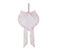 FILET - Lazo de Nacimiento Neonato en Forma de Corazon en Tela Aida para Bordar, Realizado en Algodón Impeso, Ideal para Colgar para Anunciar el Nacimiento de un Bebé, 100% Made in Italy, Color Rosa