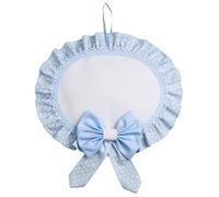 Filet - Lazo de nacimiento ovalado, inserto de tela Aida para bordar, fabricado en algodón, fabricado en Italia, 33 x 36 cm, color azul
