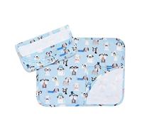 FILET - Set Desayuno Guardería en Algodón con Insertos en Tela Aida para Bordar, Compuesto por Mantel Americano, Servilleta y Bolsa Porta Servilleta, Made in Italy, Fantasía Perritos Fondo Azul