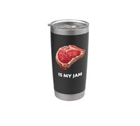 Filete Is My Jam Texto BBQ Carne Foodie Gráfico Vaso térmico de acero inoxidable de doble pared