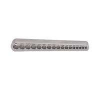 FILFEEL Broca de Aleación de Aluminio - Bloque de Plantilla con Orificios Rectos de 17 Tamaños para Perforación Perpendicular Precisa en Madera, Metal y Plástico - Compatible con 0,32-0,95 Cm - Diseño