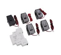 FILFEEL Medidor de Energía WiFi con Sensores de Circuito 5 × 100 A - Monitoreo Bidireccional de KWh Para/vida/asistente - Detección de Energía CA en Tiempo Real, Medición de Red Solar y Análisis de