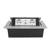 FILFEEL Up Power Strip Tomacorriente Empotrable de Aluminio Plateado para Encimera con Carga Rápida USB-A/C de 20 W y Gabinete Sellado a Prueba de Lluvia para Instalación en Cocina y Baño