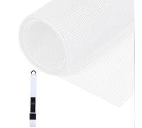 Fillis Mosquitera para Ventanas, 150x500cm Mosquitera de Fibra de Vidrio Mosquitera Cortada a Medida DIY con Rodillo Cepillo de Limpieza, Mosquitera de Gasa para Ventanas y Puertas, Blanco