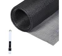 Fillis Mosquitera para Ventanas, 150x500cm Mosquitera de Fibra de Vidrio Mosquitera Cortada a Medida DIY con Cepillo de Limpieza, Mosquitera de Gasa para Ventanas y Puertas, Negro