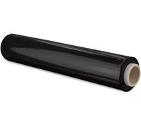 Film 2KG Transparente o Negro para Embalar 50CM x 200M,23 Micras Rollo de Papel Film Resistente de Plástico con Alta Elasticidad para Mudanzas y Envíos (NEGRO, 2 ROLLOS)