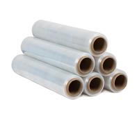 Film 2KG Transparente o Negro para Embalar 50CM x 200M,23 Micras Rollo de Papel Film Resistente de Plástico con Alta Elasticidad para Mudanzas y Envíos (Transparente, 6 ROLLOS)