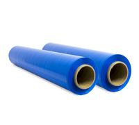 Film de Embalaje Elástico, Film de Plástico Azul para Embalar, Rollo de Plástico Protector de Envíos y Mudanzas, Rollo de 50cm y hasta 400 m Estirables - Ofituria (Azul, 2 unidades)