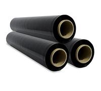 Film de Embalaje Elástico, Film de Plástico Negro para Embalar, Rollo de Plástico Protector de Envíos y Mudanzas, Rollo de 50cm y hasta 400 m Estirables - Ofituria (1 unidad)