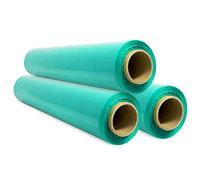 Film de Embalaje Elástico, Film de Plástico Verde para Embalar, Rollo de Plástico Protector de Envíos y Mudanzas, Rollo de 50cm y hasta 400 m Estirables - Ofituria (Verde, 3 unidades)