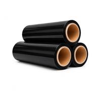 Film Estirable Negro para Embalaje 1,4 kg, 3 Rollo de 50 cm x 200 m