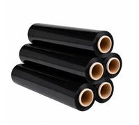Film Estirable Negro para Embalaje 1,4 kg, 5 Rollo de 50 cm x 200 m