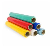 Film para Embalar, 50 cm de ancho y Estirable hasta 300 Metros de Longitud, Rollo Film Elástico para Embalaje, Film Colores Rojo, Verde, Azul, Amarillo, Transparente y Blanco - Ofituria (12 Rollos)