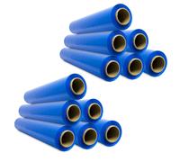Film para Embalar, Film Azul, Papel Film, Rollo de Plastico Protector Muebles, Cajas Mudanza, Plastico Cubretodo 50cm x 300m estirables - SIDI (12 unds, Azul)