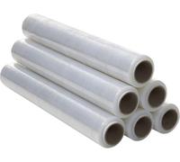 Film Transparente para Embalar, 50cm de ancho y Extensible hasta 300 Metros de Longitud, Rollo de Film Elástico Manual, Protector de Embalaje Industrial, Film para Embalar - Ofituria (6 uds)