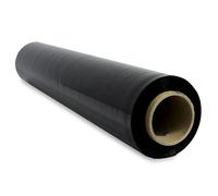 Film Transparente para Embalar, Film de Varios Colores, Papel Film, Rollo de Plastico Protector Muebles, Cajas Mudanza, Plastico Cubretodo 50cm x 300m estirables - SIDI Negro 12 Uds