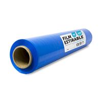 Film Transparente para Embalar, Plástico Cubretodo, Film Transparente para Embalaje de Cajas de Mudanzas, Proteger Muebles y Envíos, Medidas 50 cm x 200 m estirables · m-office Azul 1 ud