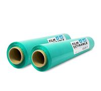 Film Verde para Embalar, Plástico Cubretodo, Film color Verde para Embalaje de Cajas de Mudanzas, Proteger Muebles y Envíos, Medidas 50 cm x 200 m estirables · m-office (Verde, 2 uds)